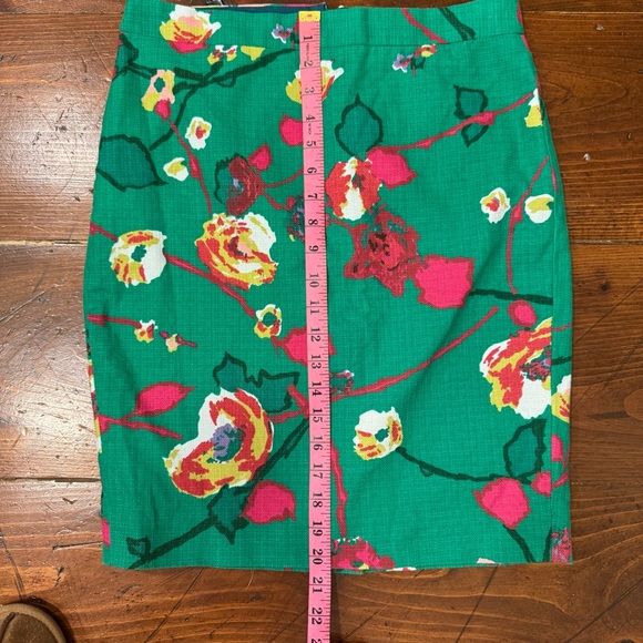 J. Crew The Pencil Skirt Style B8203 Basketweave‎ Cotton Multi Color Size 2 - Picture 8 of 8